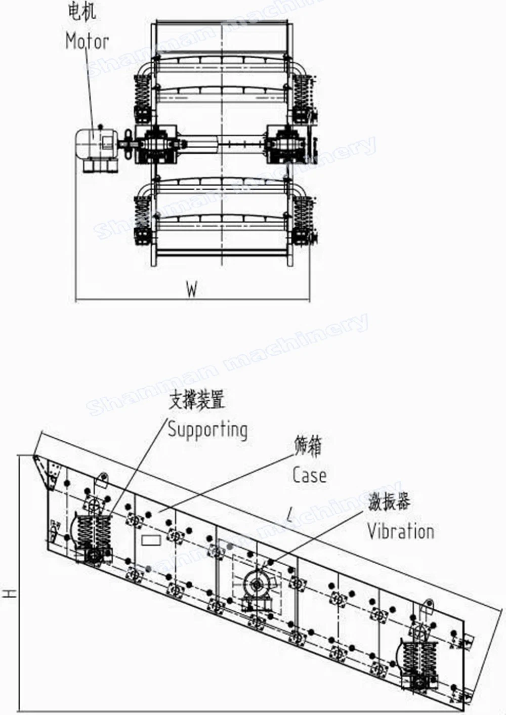 Deck 3 Layer and 4 Deck Vibrating Screen for Stone Crushing Production Line Price